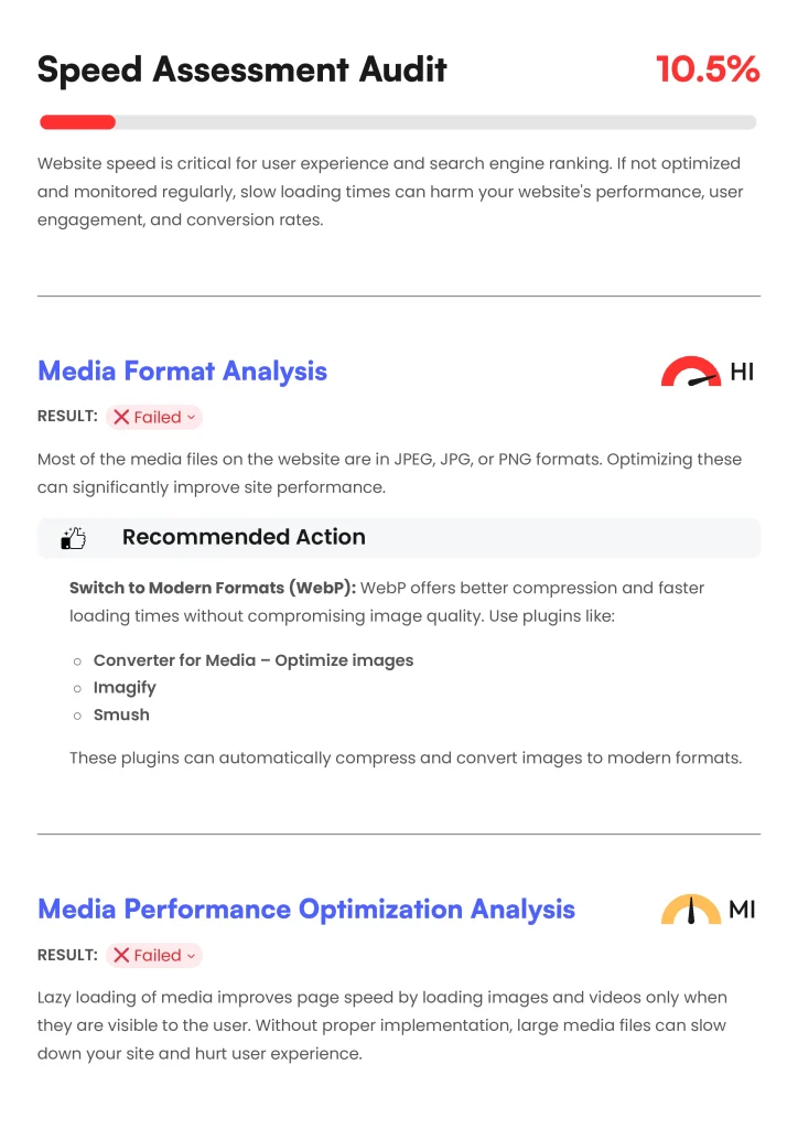 Speed Assessment
